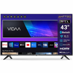 📺 V43-AF3Q1-BT Smart TV 43 Zoll (109cm) Fernseher, FHD, Vidaa OS, App Store, Bluetooth Control, Netflix/Prime Video/DAZN/UVM, WiFi, Triple Tuner(DVB-T2/S2/C), Hotelmodus, 2025