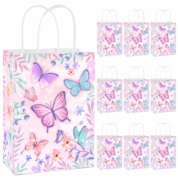🦋 10 Stück Schmetterling Party Taschen - Mädchen Geburtstag Geschenktüten 🎉