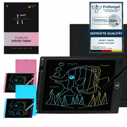 Infinity Seven LCD Schreibtablet 12 Zoll - Bunter Bildschirm, Schreibtafel, Malen, Kinder Geschenk