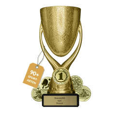 🏆 Personalisierter Pokal mit Gravur in Gold, Silber oder Bronze - 15 cm inkl. Marmorsockel
