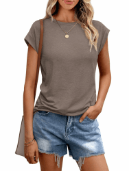 Cuptacc Tshirt Damen Tops Sommer Rundhals Oberteile Damen Elegant Basic Bluse Kurzarm Tank Top Business Outfit 🌸👚