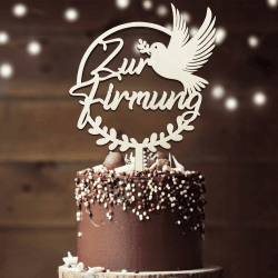 Tortendeko Firmung aus Holz | Cake Topper zur Firmung 🎂