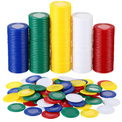 🃏🎲 Skylety 1000 Stück Kunststoff Pokerchips Spielchips 5 Farben Zählerkarte 🎯🔢