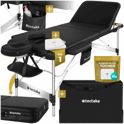 🌿🌺 Tectake® Massageliege 3 Zonen - Höhenverstellbar, Tragbar, Komfortabel 🌺🌿