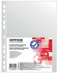 📁🔖 OFFICE PRODUCTS Prospekthüllen / 100 Stück/Din A4 / Glasklar Oben Offen Klarsichthüllen