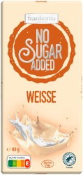 🍫 Frankonia CHOCOLAT NO SUGAR ADDED Weisse Schokolade glutenfrei, 80 g 🍫