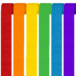 🌈 6er Set Krepppapier Rainbow kreppbänder regenbogen Party Dekoration 🎉