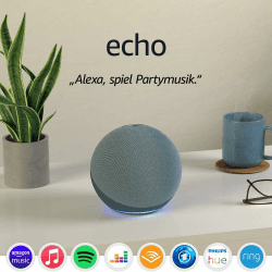 Echo (Neueste Generation) 🎵 Smart Home-Hub und Alexa 🏡 Blaugrau