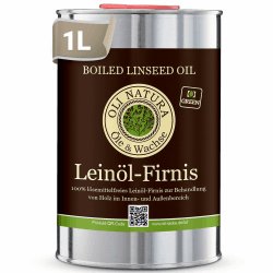 🌿 OLI-NATURA Leinöl-Firnis, biologischer Holzschutz, lebensmittelecht-zertifiziert, 1L, farblos - natur 🌳