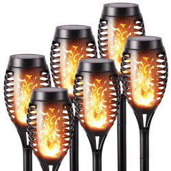 Solarleuchten für Außen Garten 6 Stück Solar Fackel Gartenfackeln 🔥🌿🌞