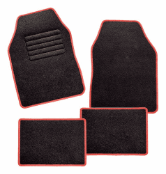 🚗🔴 4-teiliges Automatte Set mit roter Einfassung - Misano Universal Velour
