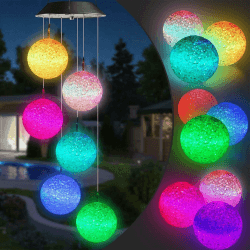 Qedertek LED Solar Windspiele für Draußen 🌞 Muttertagsgeschenke - Farbwechselnde Gartenlampe