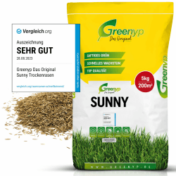 Greenyp® Sunny Trockenrasen Rasensaat 5kg für 200m² 🌱