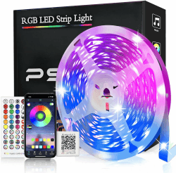 PSTAR LED Strip 10M, Bluetooth LED Streifen RGB 24V mit IR-Fernbedienung