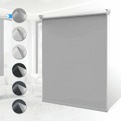 Verdunklungsrollo ohne Bohren Rollos für Fenster B45 x H170 cm (Stoffbreite 40cm) Hellgrau Thermo Rollo Klemmfix Verdunkelungsrollo Seitenzugrollo Sicht-und Sonnenschutz Wandmontage Hellgrau B45 x H170 cm 🌞🏡