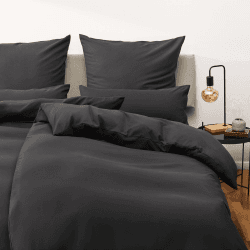 🌞🛏️ Blumtal Sommer Bettwäsche 135x200 cm + Kissenbezug 80x80 cm - Anthrazit
