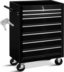 Masko® Werkstattwagen - 7 Schubladen, schwarz | Abschließbar | Massives Metall