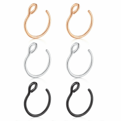 JFORYOU 20G 8mm 6-10 Stück Fake Nasenpiercing Hoop Fake Nasen Ring Fake Ohr Helix Cartilage Ring 😍💍👃