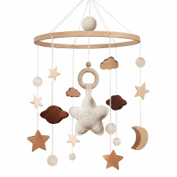 Süße Baby Windspiel mit Sternen und Holzsternen 🌟👶🪁