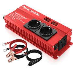 🔋🔌 LVYUAN Wechselrichter 24V 230V 2000W Spannungswandler mit 3 Steckdose und 4 USB LED Spannungsanzeige