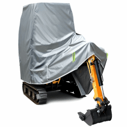 Minibagger Abdeckung | Hochwertige Bagger Schutzhülle in Grau 🚜🌧️