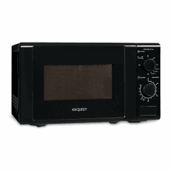 Exquisit Mikrowelle 20L, 1000 Watt Grill, 700 Watt 🌟 25,5cm Drehteller 🌟 5 Leistungsstufen 🌟 Timer 🌟 Auftaufunktion 🌟 2 Drehregler MW 802G schwarz