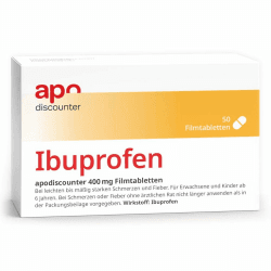 apodiscounter Ibuprofen 400 mg Schmerztabletten (50 Stk) 💊💪