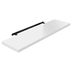 🌟 Tolles Angebot! WOLTU Wandregal Volato Wandboard freischwebend hochglänzend weiß Schweberegal CD DVD Regal Bücherregal Holz Board 120x22,9x3,8cm RG9484ws