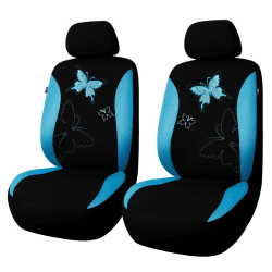 🚗🦋 Flying Banner Maschen Schmetterling Universal für Auto Sitzbezüge Seitenairbags Kompatibel (Minzblau, Vordersitze)
