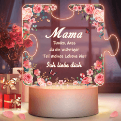 Winzwon Muttertagsgeschenk - Acryl Puzzle LED Lampe Nachtlicht Mama Geschenk
