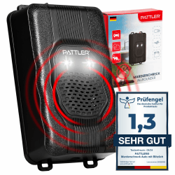 🚗🔊 Effektiver Marderschreck mit Blitzlicht - Flexible Stromversorgung - Marderschutz für Auto, Garten, Dachboden