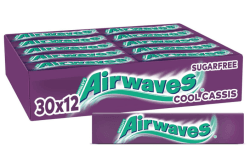 Airwaves Kaugummi Zuckerfrei, Cool Cassis Gum, 30 x 12 Dragees, Großpackung Chewing Gum, Kaugummi ohne Zucker mit Minz Frische (360 Dragees)