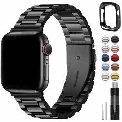 Premium Apple Watch Metallband 42mm/44mm/45mm - Schwarz ⌚🔝