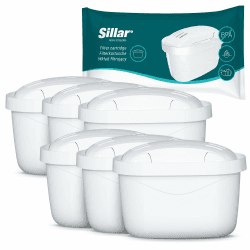 🌿🌊 Sillar Wasserfilter Kartuschen 6er Pack - Kompatibel mit BRITA Maxtra+ - BPA-frei
