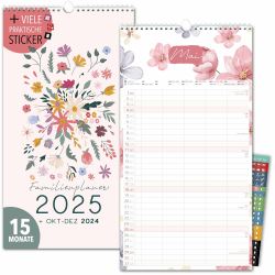 Familienkalender 2025 5 Spalten GARTENLIEBE Familienplaner 2025