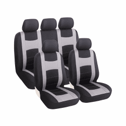 🚗🌟 9 Stück Autositzbezüge Set für 5 Sitzer - Grau