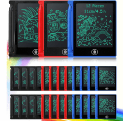 🎨 LCD Schreibtafel für Kinder - 12 Stück - Beschäftigung für Autofahrten und mehr!