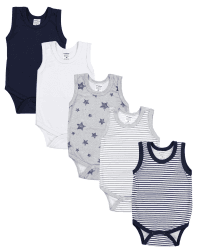 Baby Jungen Achselbody - Weicher Baby Body im 5er Pack 🌟👶👕