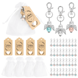 🎁 36 Stück Schutzengel Anhänger mit Organza Beutel Kraftpapier