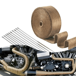 🔥 15M x 5 CM Hitzeschutzband Basaltfaser - Titanium Farbe mit Edelstahl Kabelbinder 🏍️🚗
