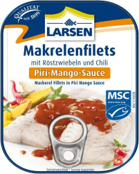 Angebot: Larsen MSC Makrelenfilets in Piri-Mango-Sauce 🐟🥭