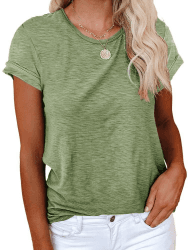 🌟 Cicy Bell T-Shirt Damen Kurzarmhemden für Damen 🌸 Oberteile Rundhals Casual Locker Lässig Sommer Baumwolle T-Shirts 50% Rabatt! 🎉