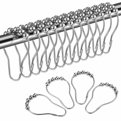 🚿 LIHAO 12x Duschringe Duschvorhangringe aus Edelstahl mit Gleitsystem 🛁