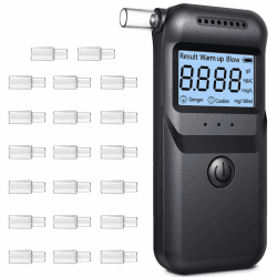 🍸🚗 Profi Alkoholtester mit LCD-Anzeige und 20 Mundstücken