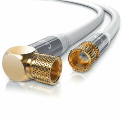 CSL - 5m SAT Kabel HDTV 90 Grad gewinkelt 135dB - Premium SAT Antennen Satellitenkabel F Stecker - TV HDTV Radio DVB-T DVB-C DVB-S DVB-S2 - Weiß 📺📡