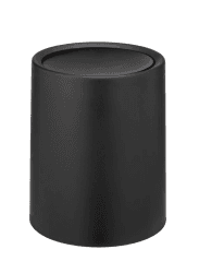 WENKO Schwingdeckeleimer Atri 6 Liter Kosmetikeimer in Schwarz 🚮