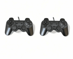🎮 2X PS2 Wired Controller mit Kabel - Schwarz 🕹️