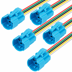QIMEI-SHOP Druckschalter Wasserdicht Verbindungskabel 16mm Taster Schalter Buchse 12V-24V 3A Taster Draht Druckknopfschalter 5 Pin Steckdose 5 Stück 🔌🔵🔴