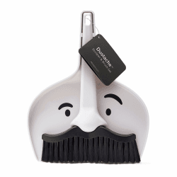Peleg Design Dustache – Mini-Kehrblech und Bürstenset im Schnurrbart-Look