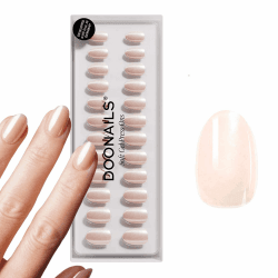 DOONAILS – Press On Nails 30er Set Prosecco abgerundete Form Cremefarben 🍾